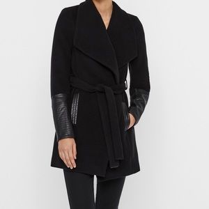 Vera Moda Coat with Faux Leather Sleeves - size XS